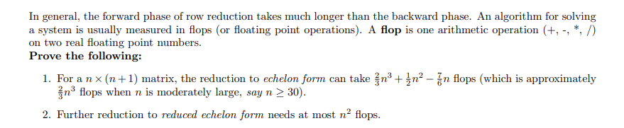 In general, the forward phase of row reduction