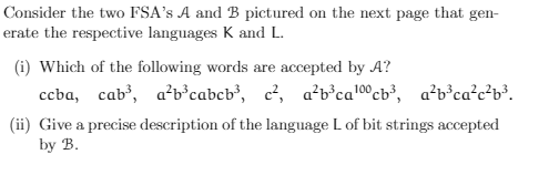Discrete Math Finite State Automata Consider the