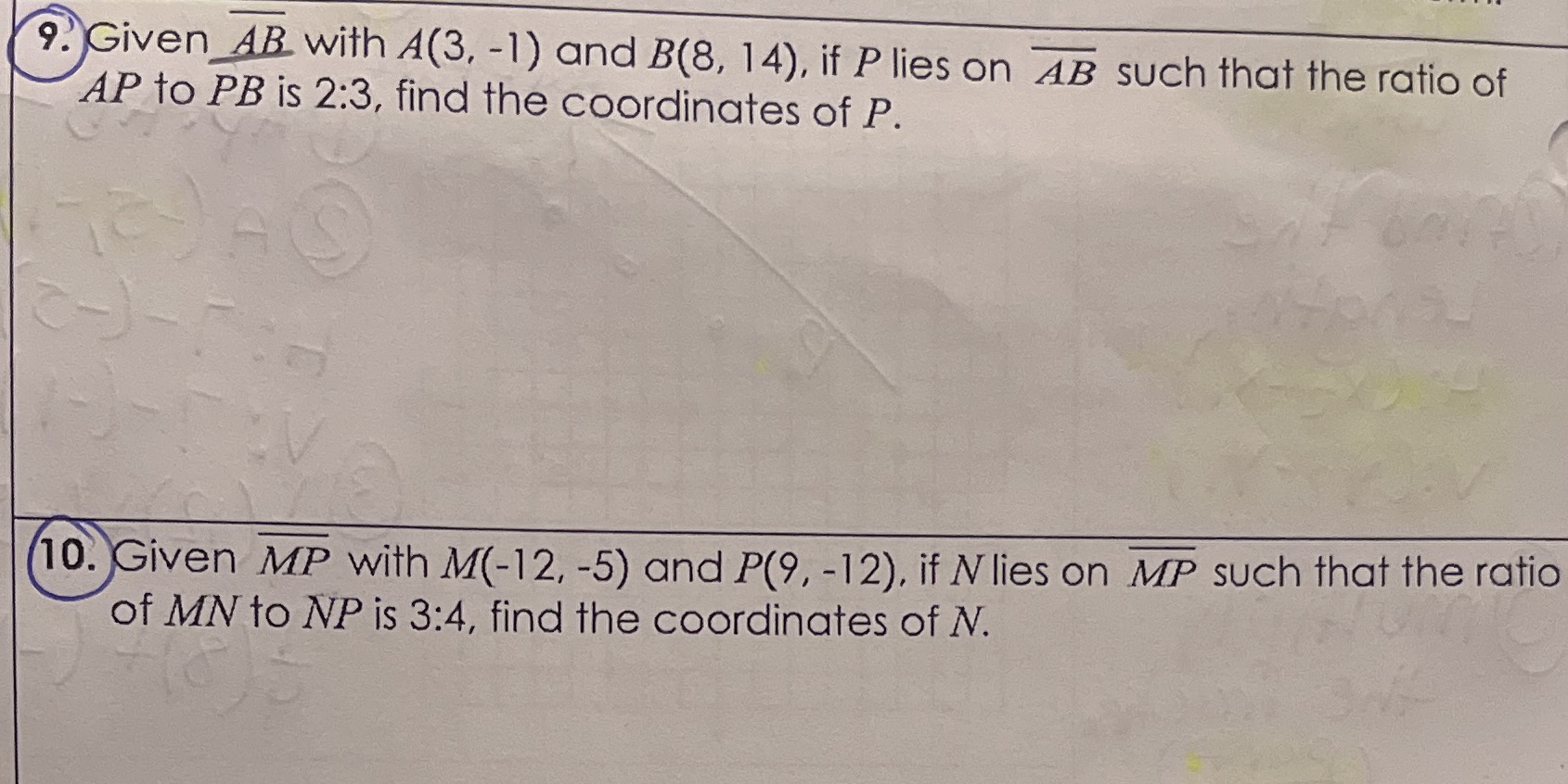 Help me with those 2 please 9. Given_AB with A(3,