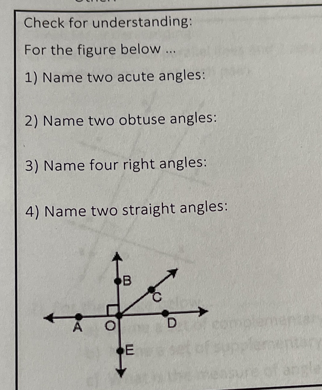 Check for understanding: For the figure below ...