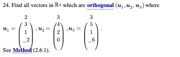 24. Find all vectors in K4 which are orthogonal