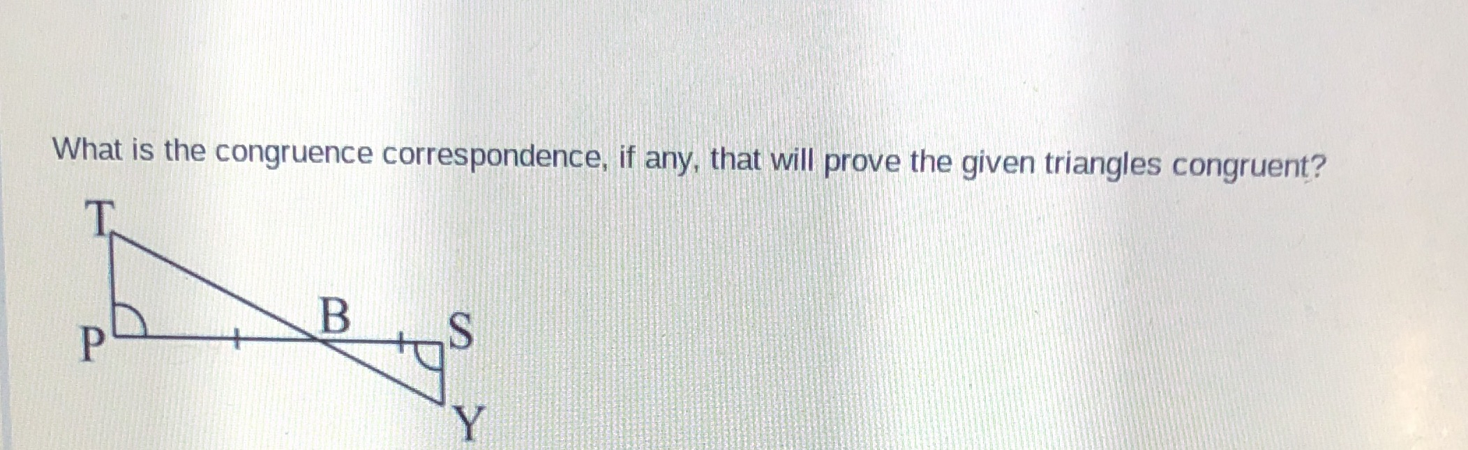 What is the congruence correspondence, if any,