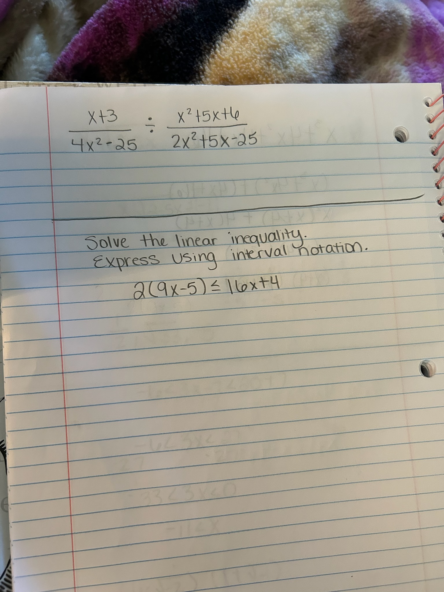 X 13 x 245xthe 4x2- 25 2 x2 +5 x - 25 Solve the