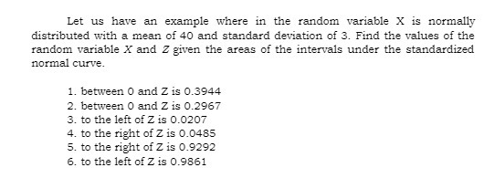 Let us have an example where in the random