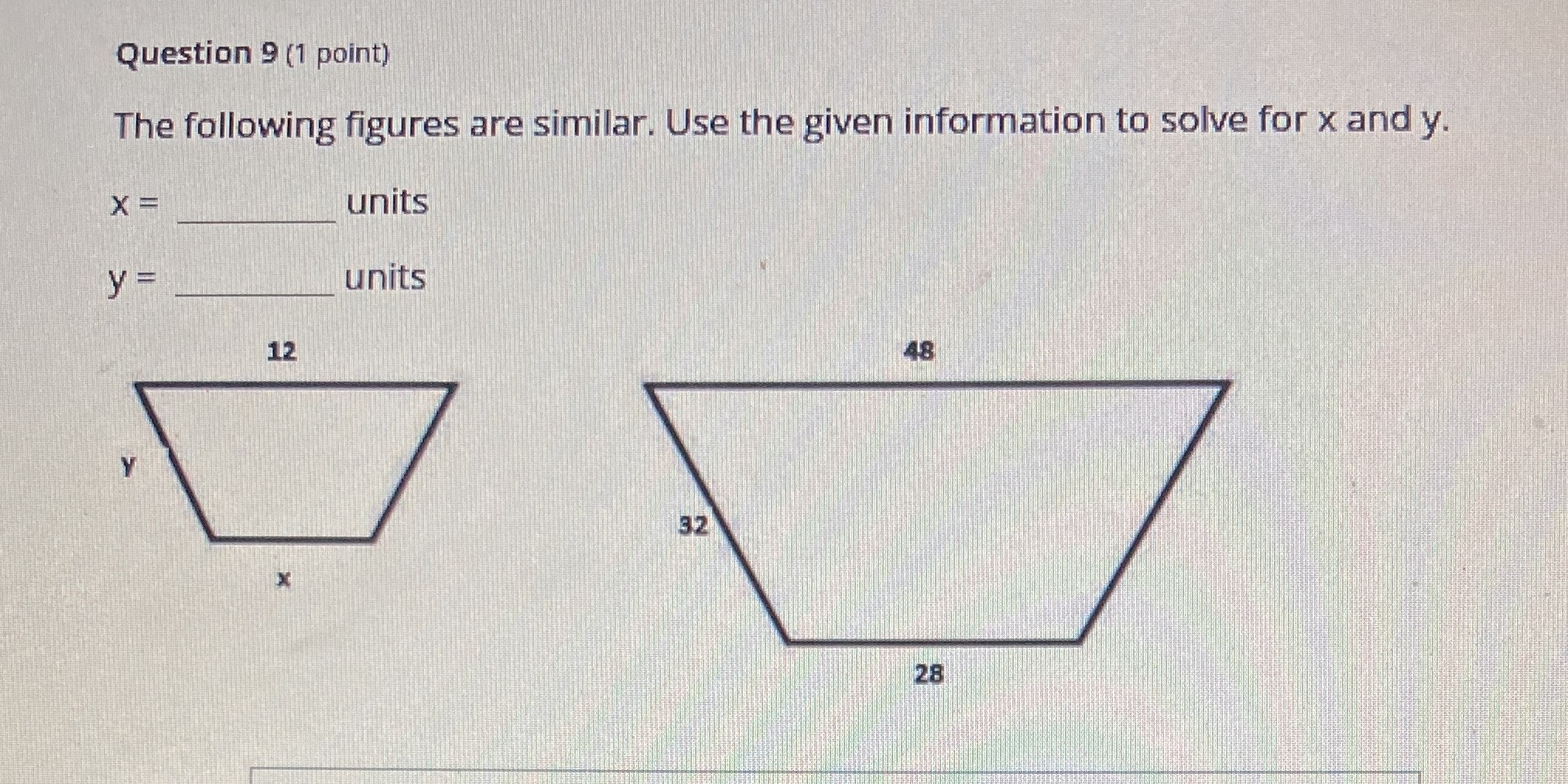 Question 9 (1 point) The following figures are