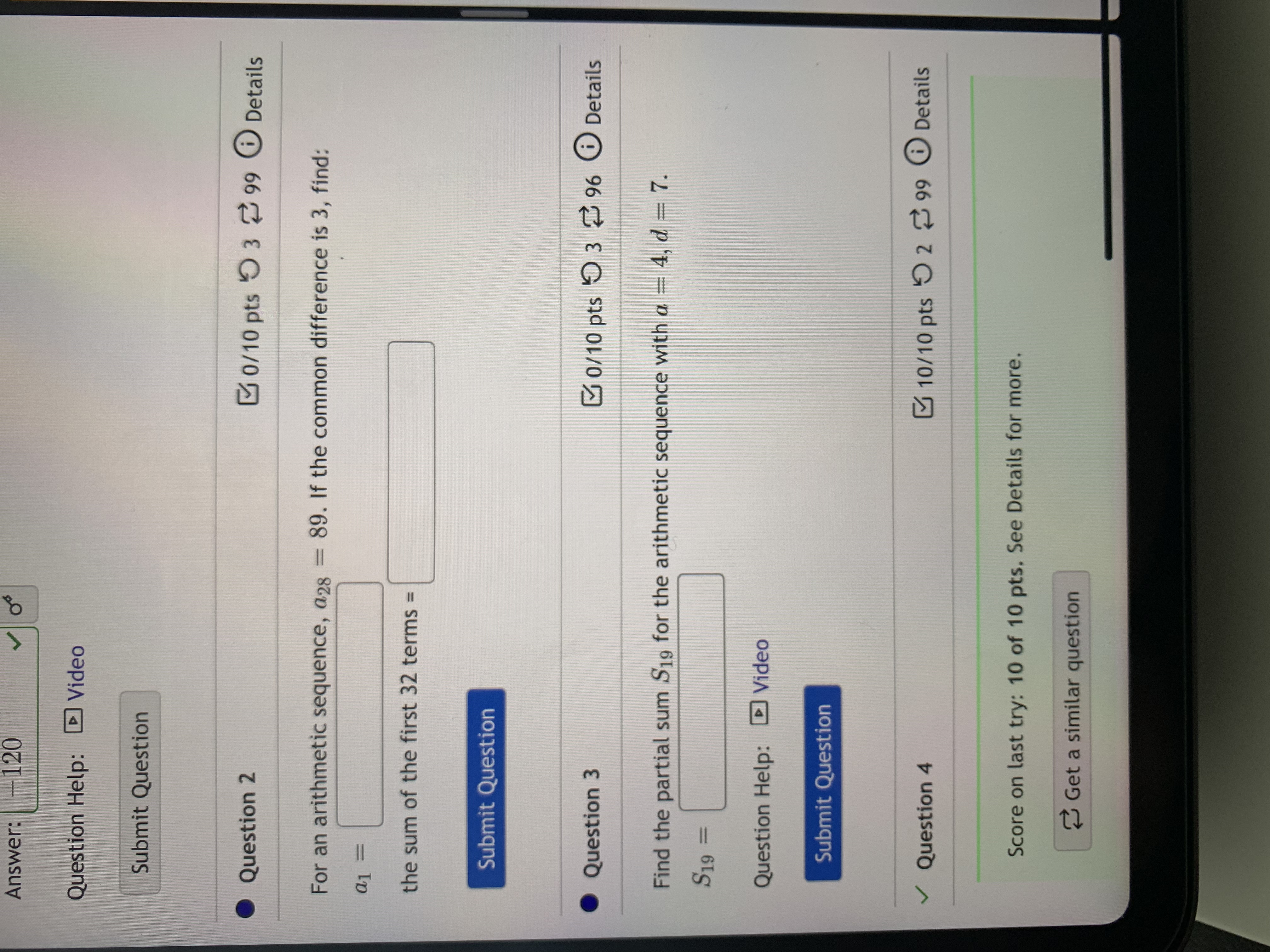 Answer: 120 Question Help: Video Submit Question