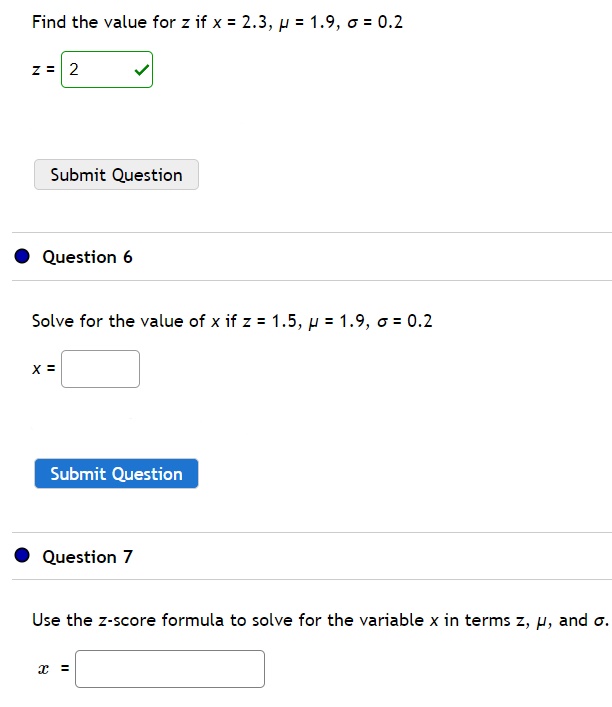 Find the value for z if x = 2.3, J = 1.9, o = 0.2