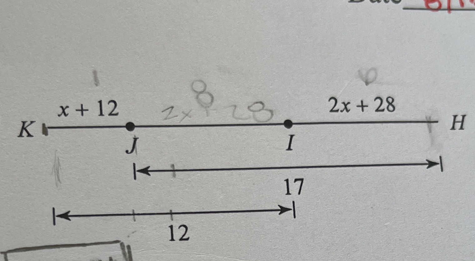 Find the value of X 700 x + 12 2x 2x + 28 K F H