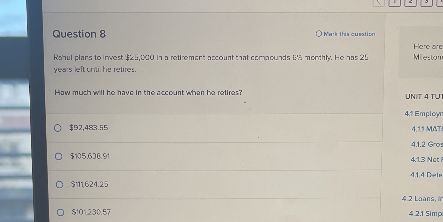 2 Question 8 O Mark this question Here are Rahul