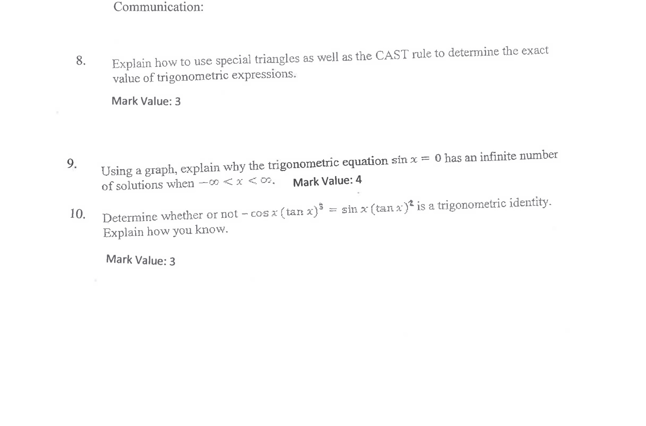 Communication: 8. Explain how to use special