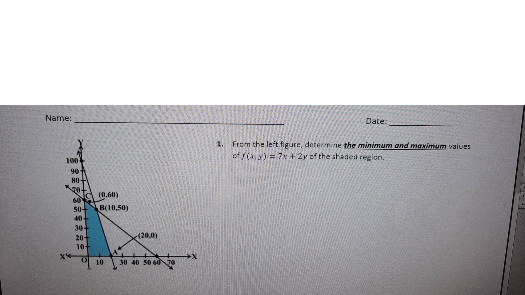 Name: Date: 1. From the left figure, determine