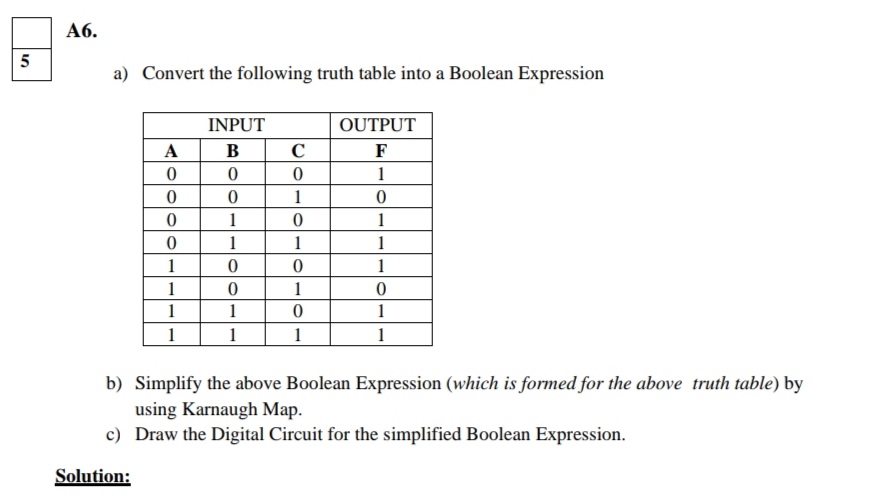 Plz solve this problem E A6 a) Convert the