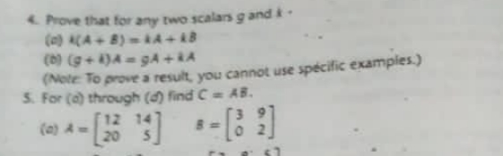 4. Prove that for any two scalar g and i . (0) (A