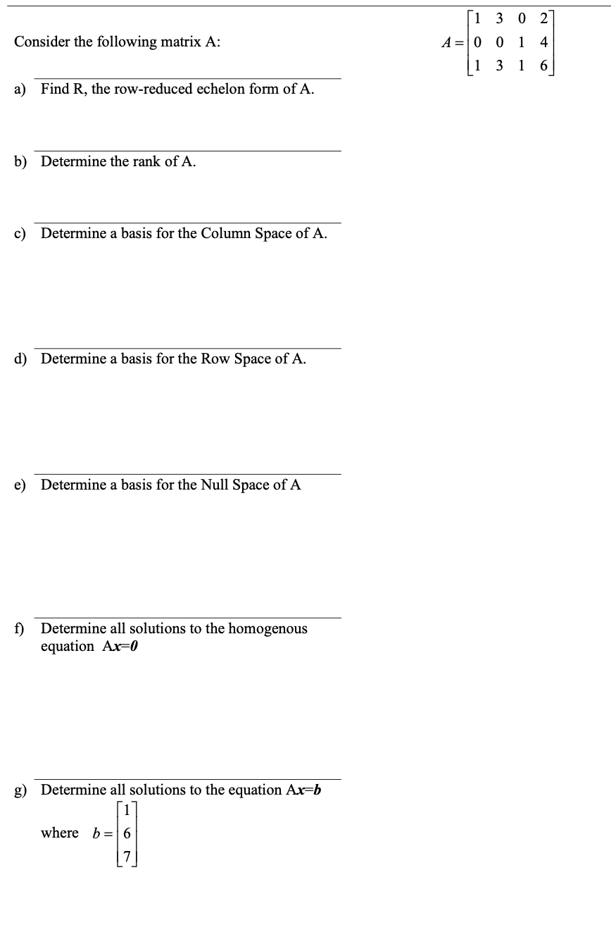 1 3 0 2 Consider the following matrix A: A = 0 0