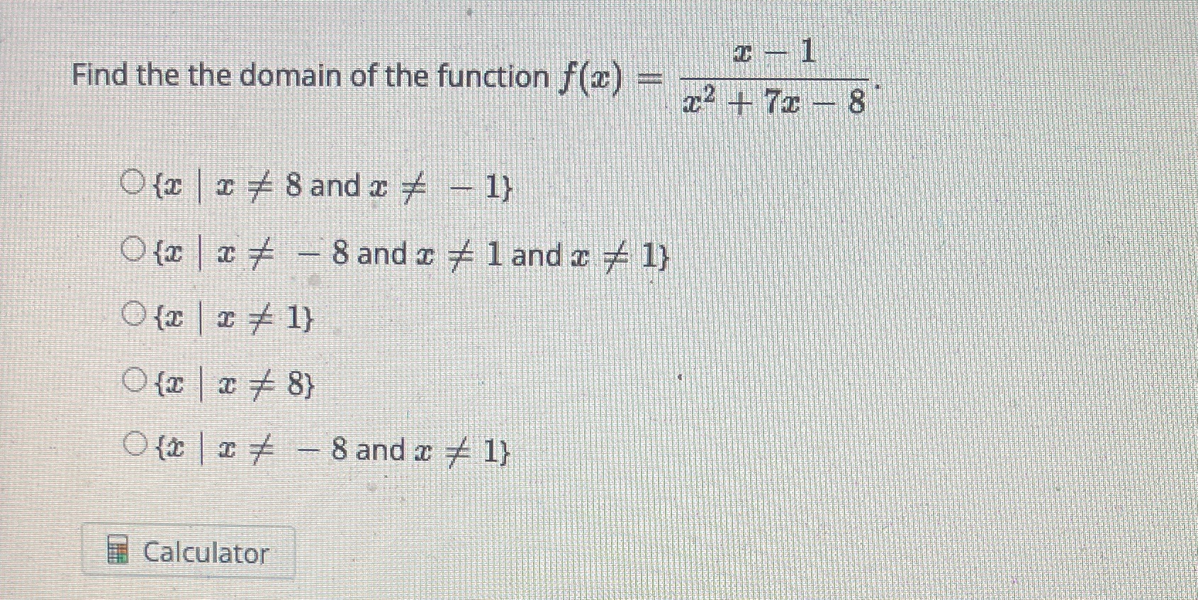 Find the domain, Question #2 E - 1 Find the the