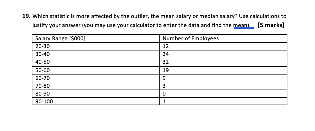 19. Which statistic is more affected by the