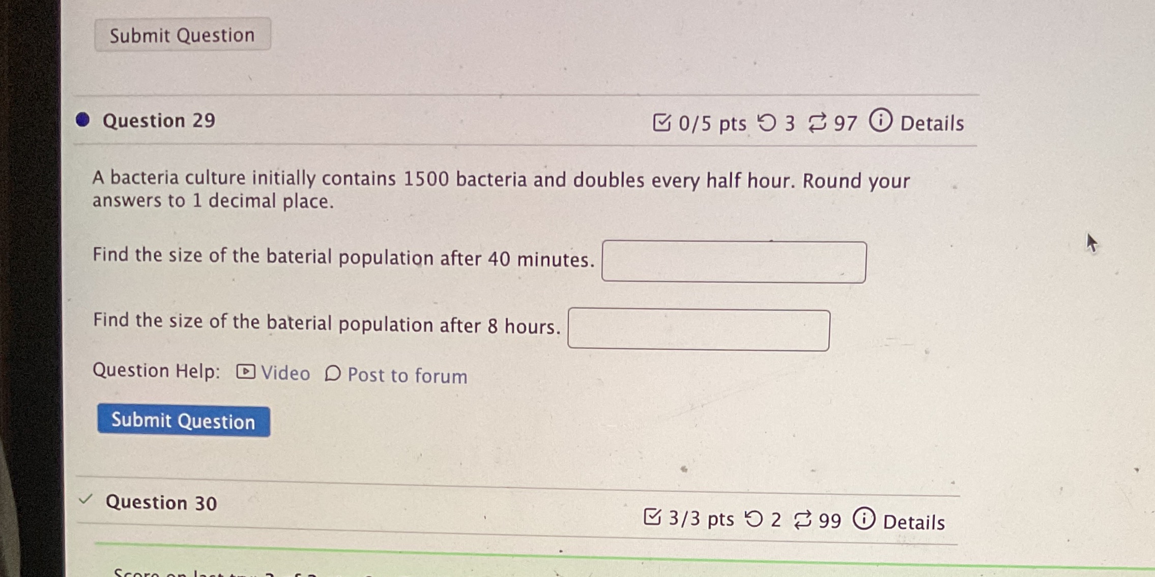 Submit Question Question 29 0/5 pts 9 3 97 0
