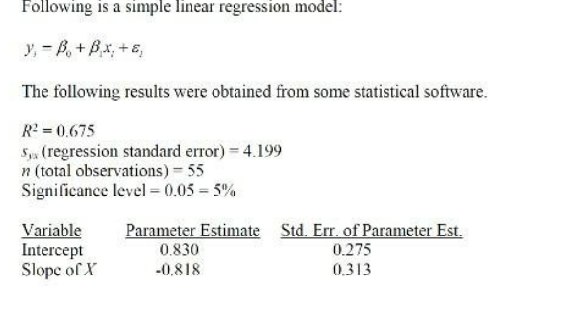 Following is a simple linear regression model: y,