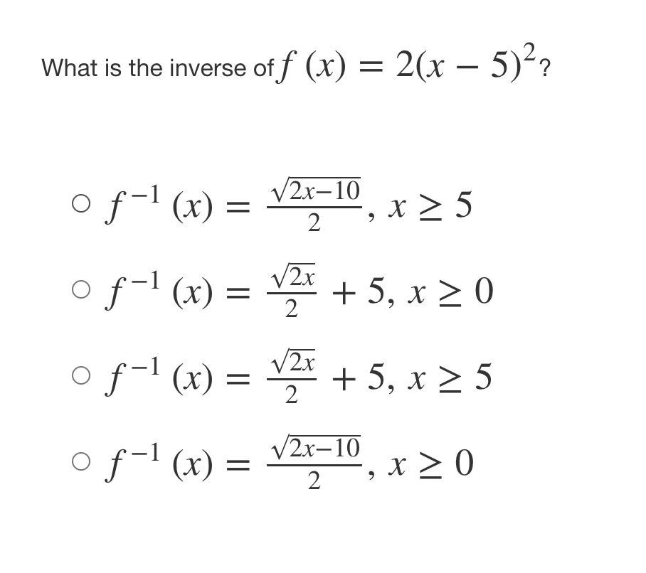 1. A trigonometric function does not have an