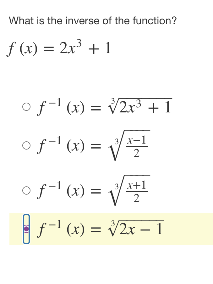 1. A trigonometric function does not have an