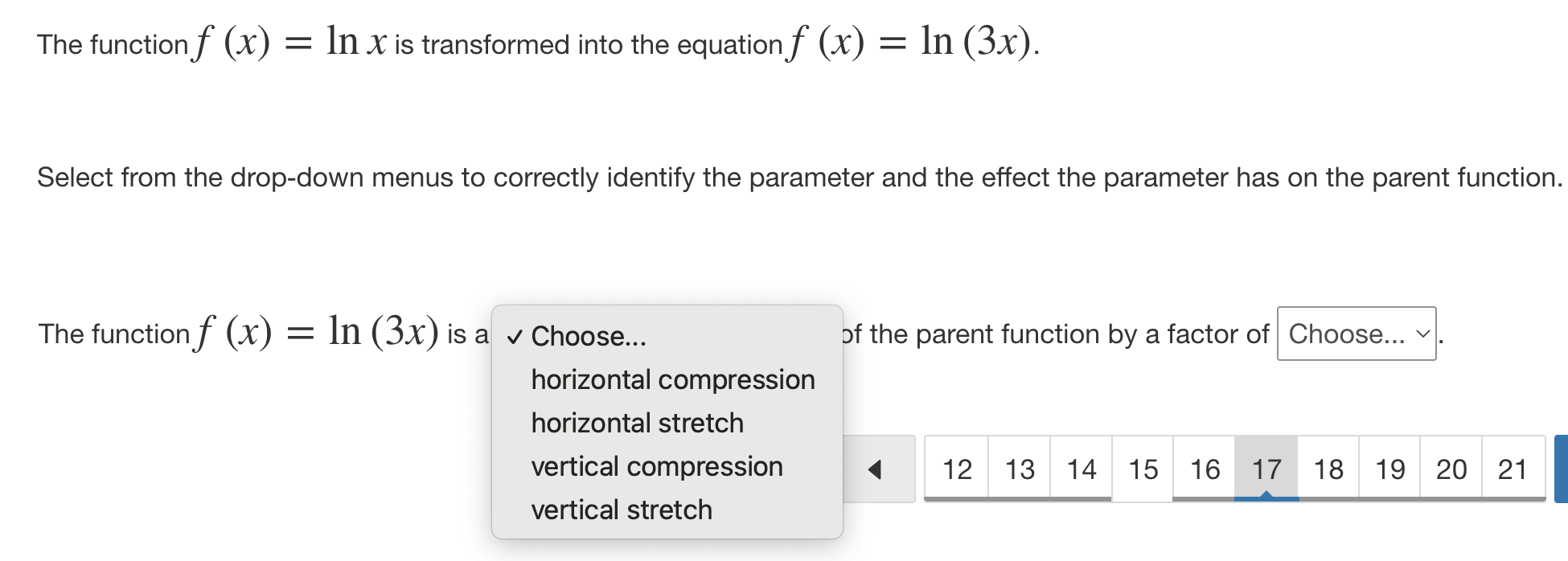 1. A trigonometric function does not have an