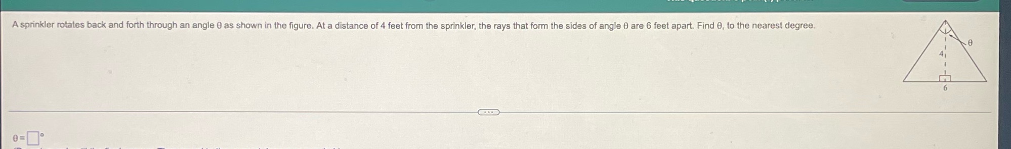 A sprinkler rotates back and forth through an