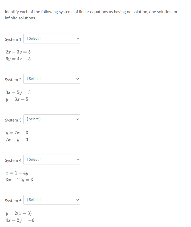 thx Identify each of the following systems of