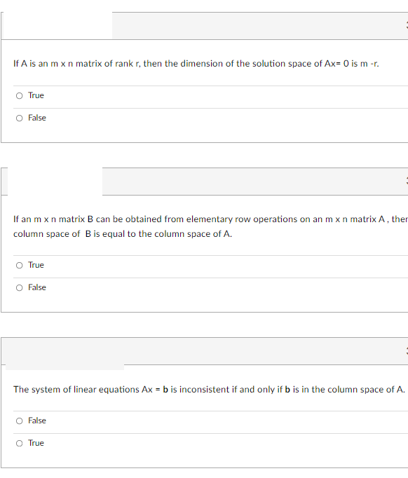 If A is an m x n matrix of rank r, then the