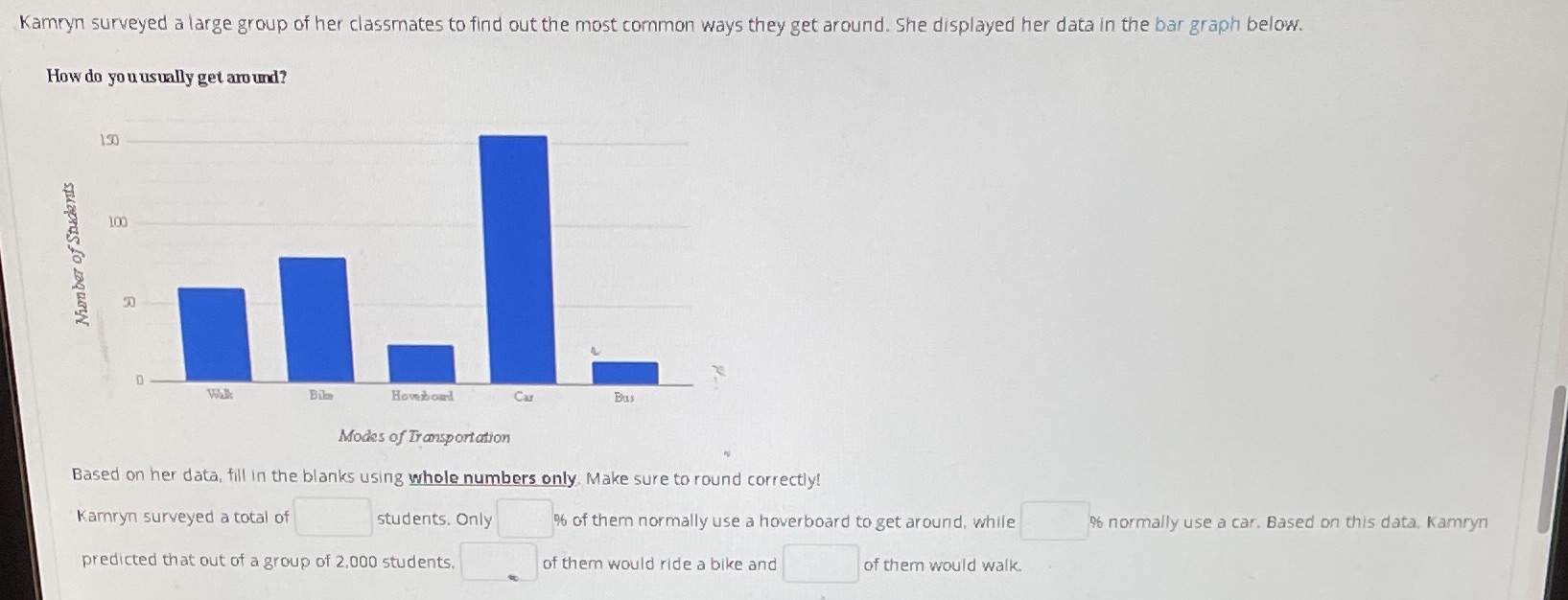 Kamryn surveyed a large group of her classmates