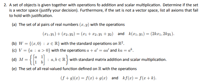 2. A set of objects is given together with