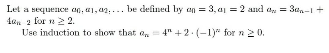 solve the problem quickly Let a sequence ao, a1,