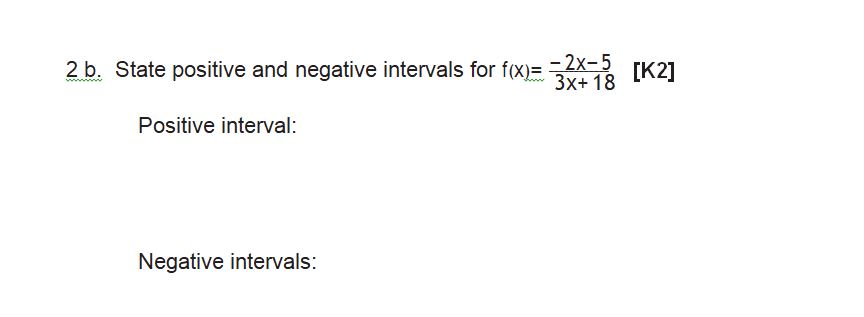 2M9\"; State positive and negative intervals for