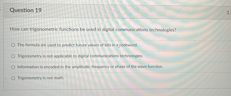 answer only answer as fast as u can Question 18 1