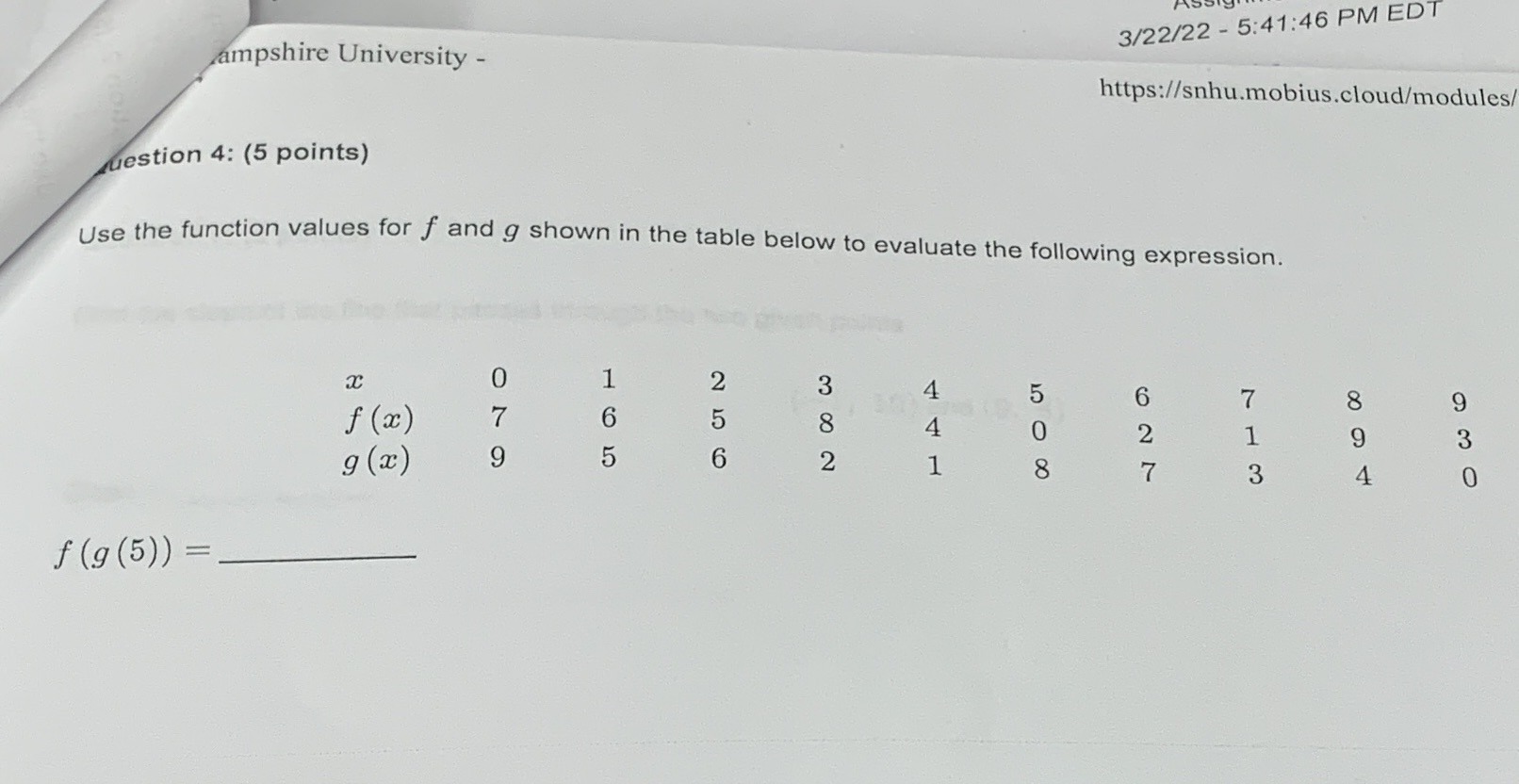 3/22/22 - 5:41:46 PM EDT ampshire University -