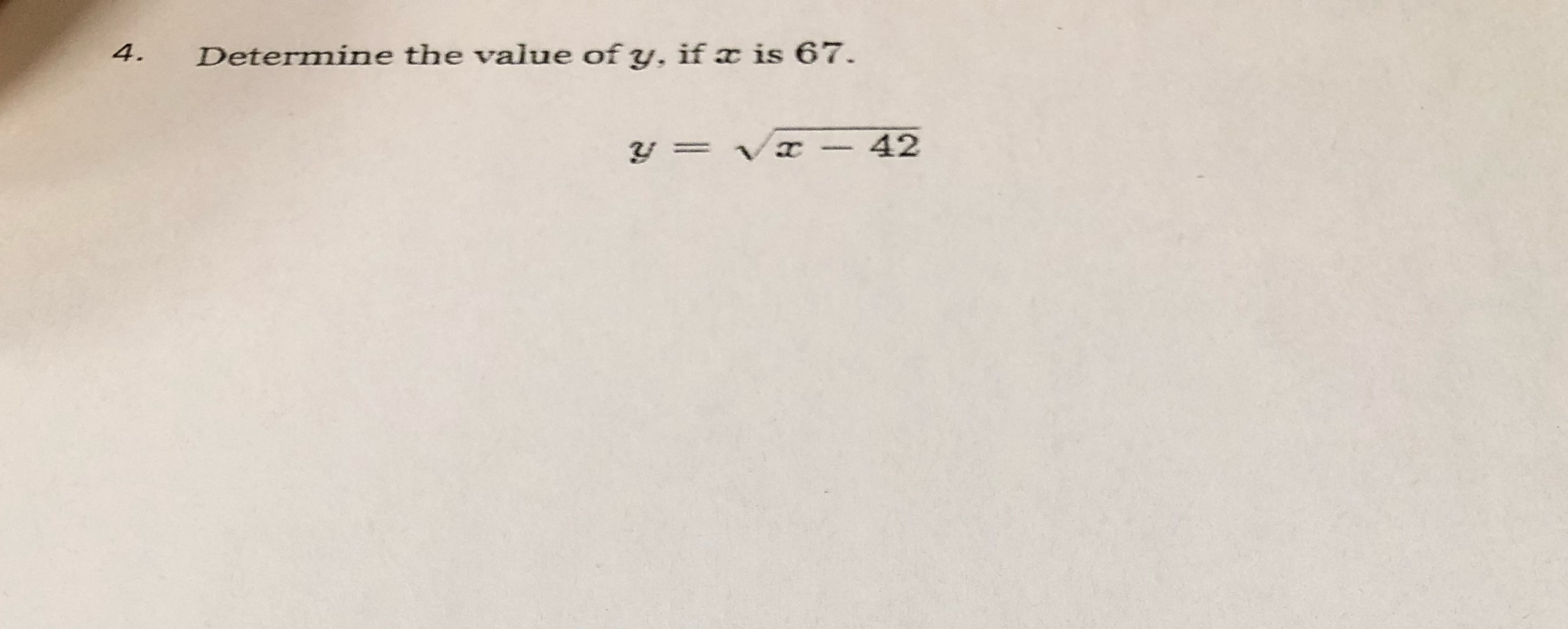 Determine the value of y if X is 67 \f