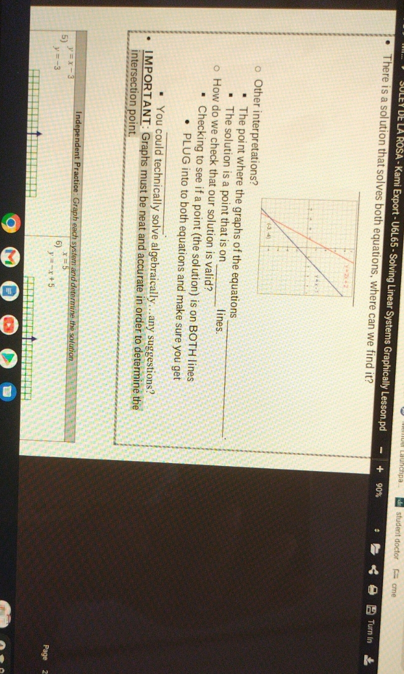 answer donow then graph each system below and