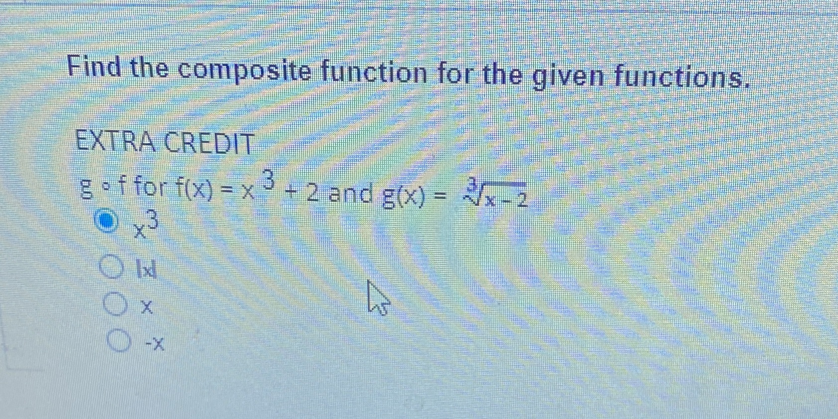 Find the composite function for the given