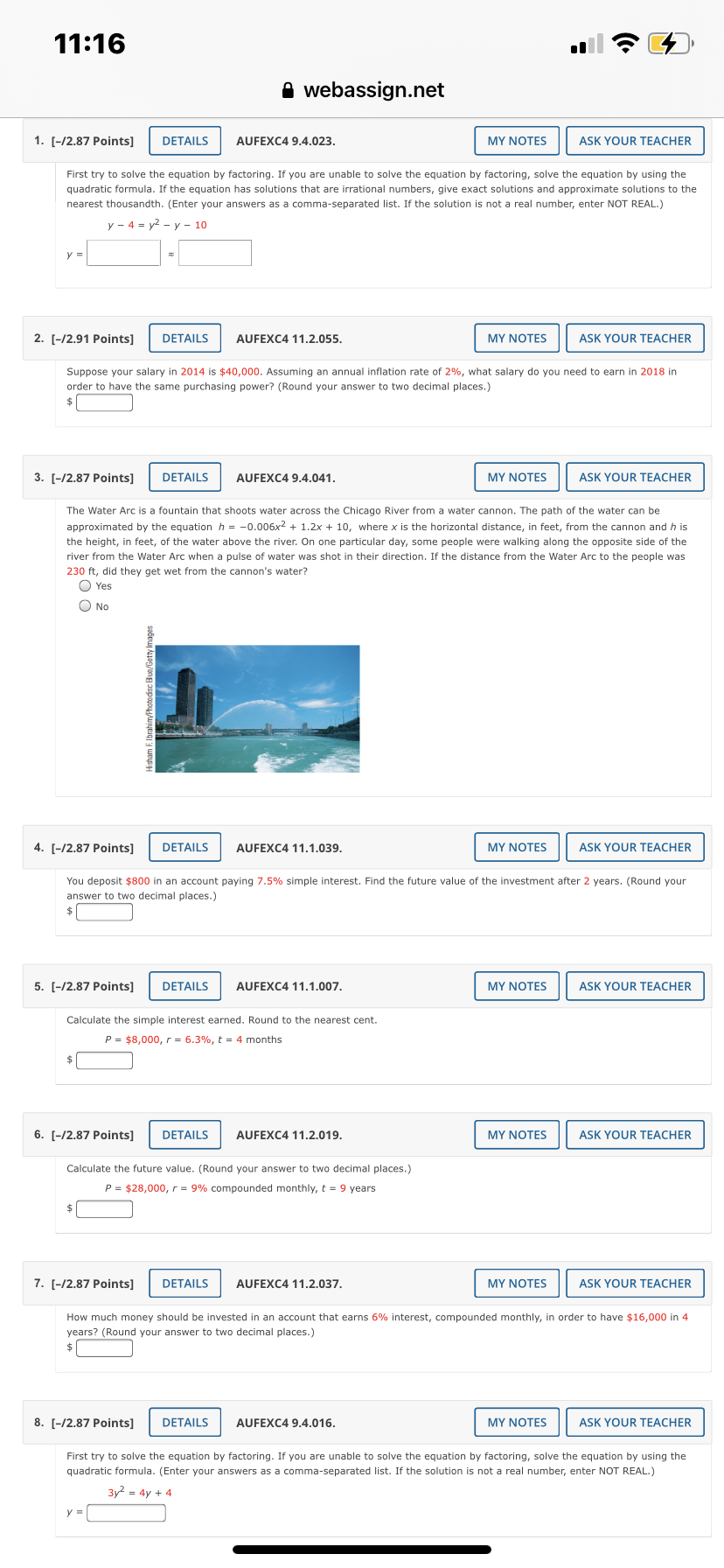11:16 a webassign.net 1. [-/2.87 Points] DETAILS