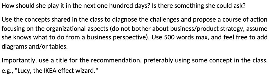 How should she play it in the next one hundred