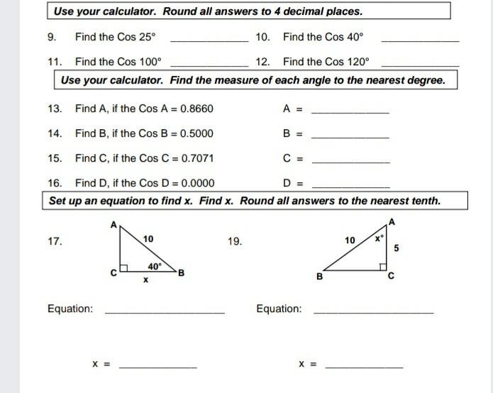 Use your calculator. Round all answers to 4