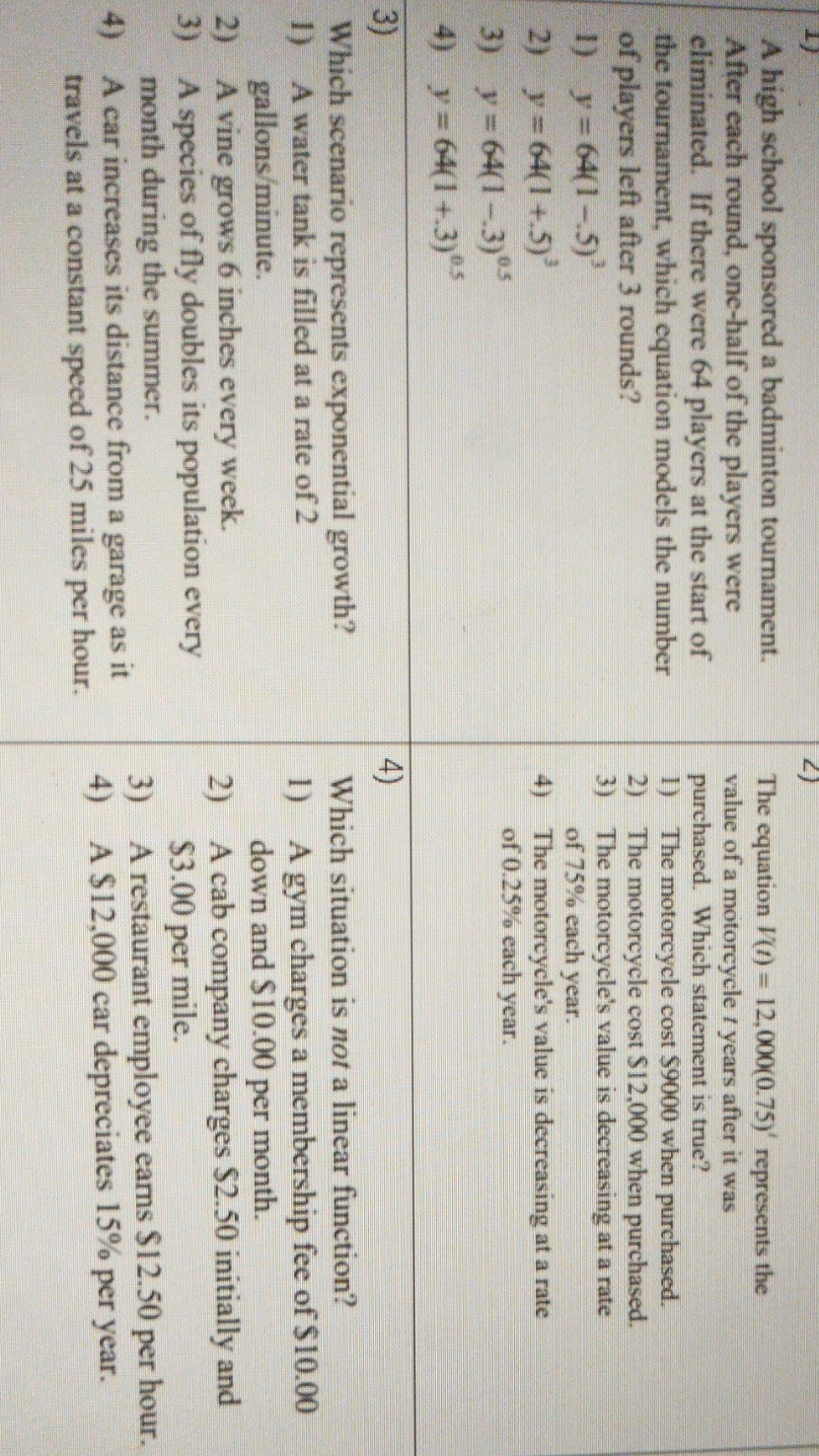 pick the correct answer A high school sponsored a