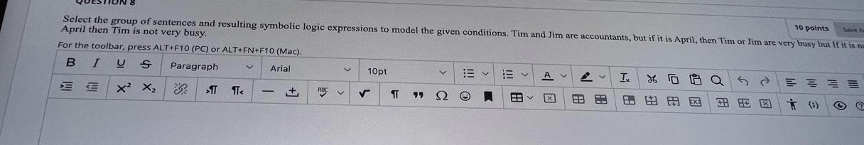 10 points April then Tim is not very busy. Select