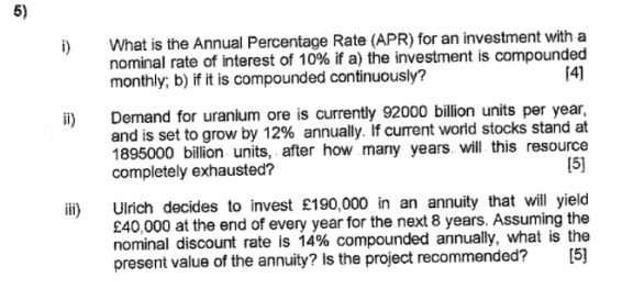 5) What is the Annual Percentage Rate (APR) for