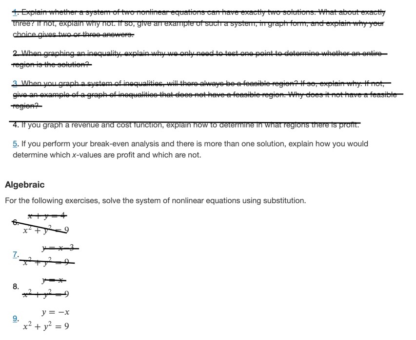 T. Explain whether a system of two nonlinear