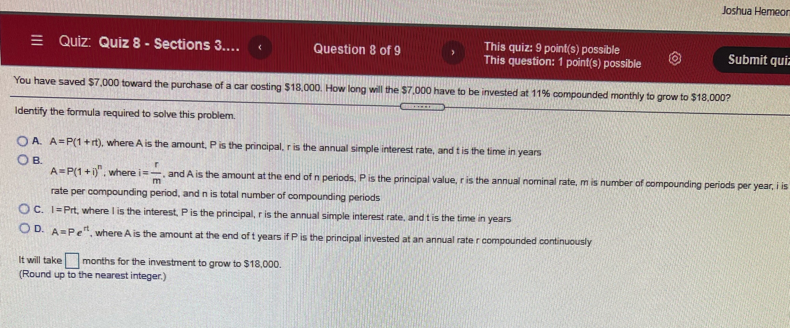 Joshua Hemeor = Quiz: Quiz 8 - Sections 3....