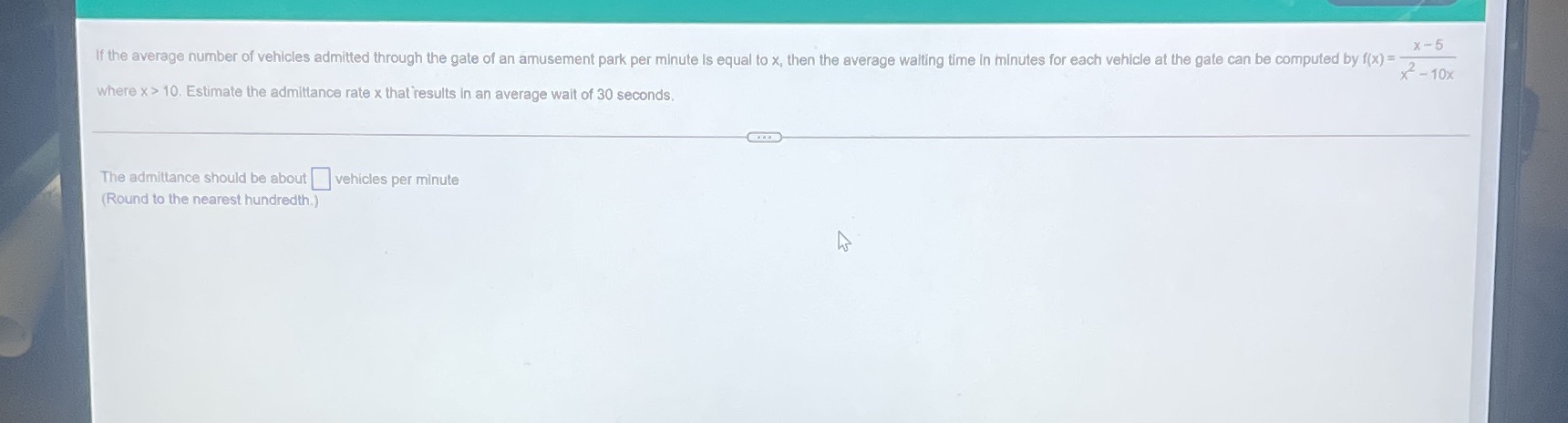 Not sure about this x- 5 If the average number of