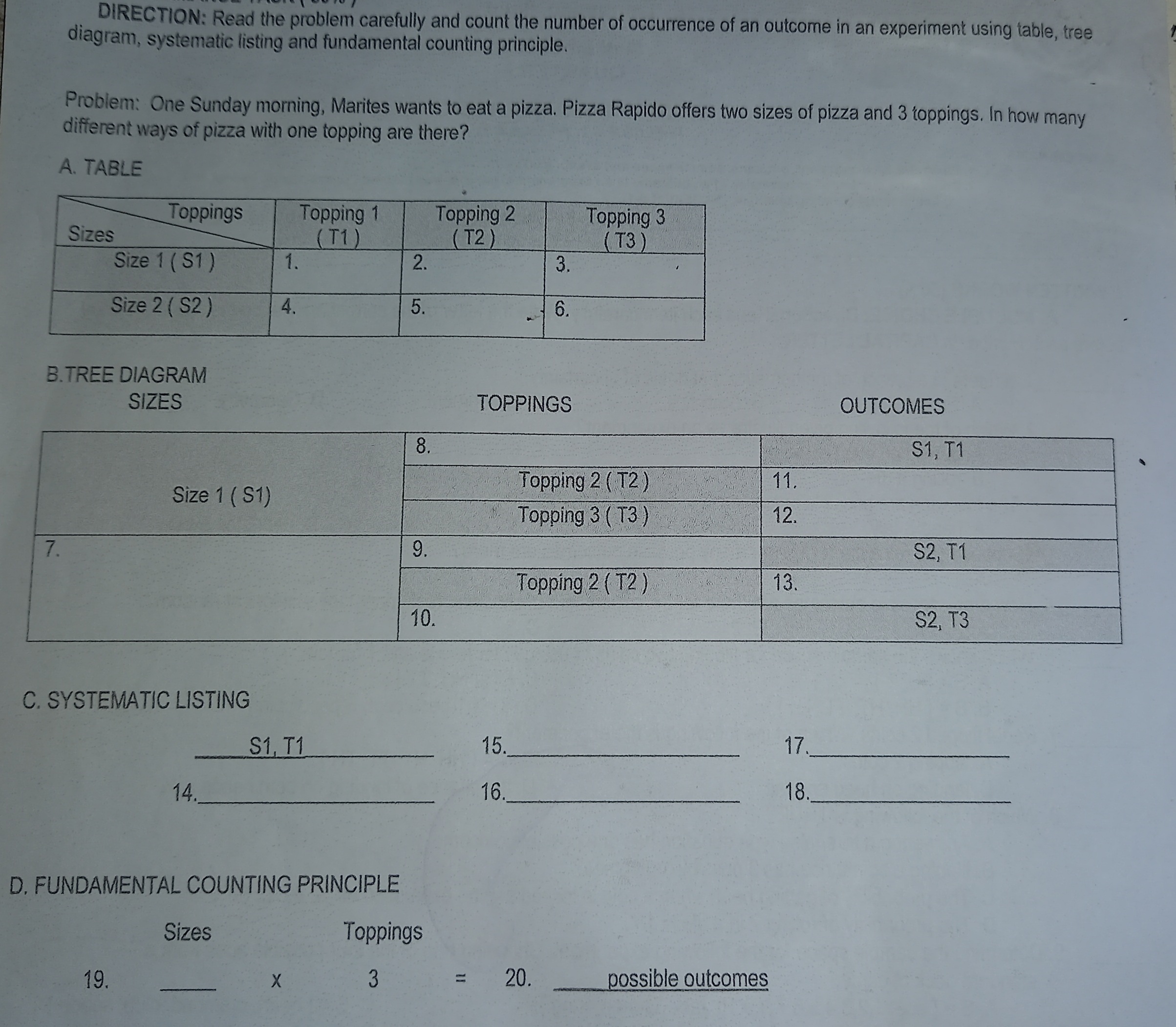 DIRECTION: Read the problem carefully and count