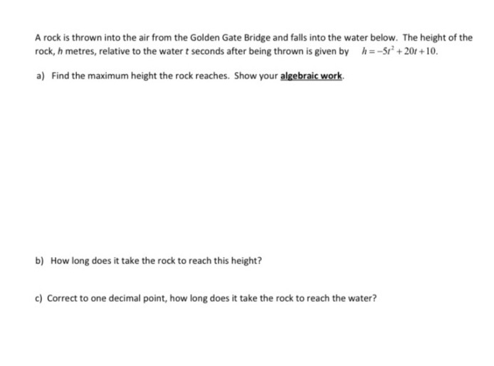 A rock is thrown into the air from the Golden