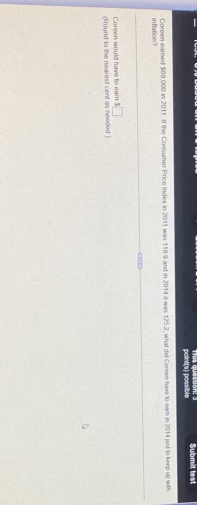 This question: point(s) possible Submit test