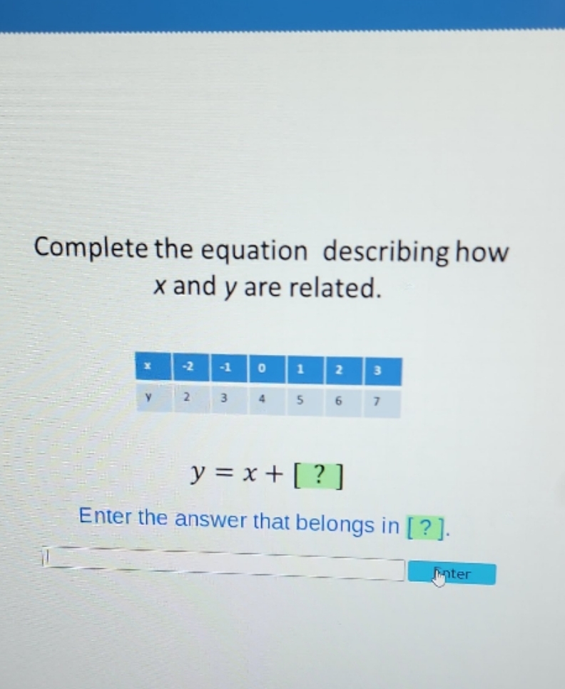 ty 2 I'm lost Complete the equation describing